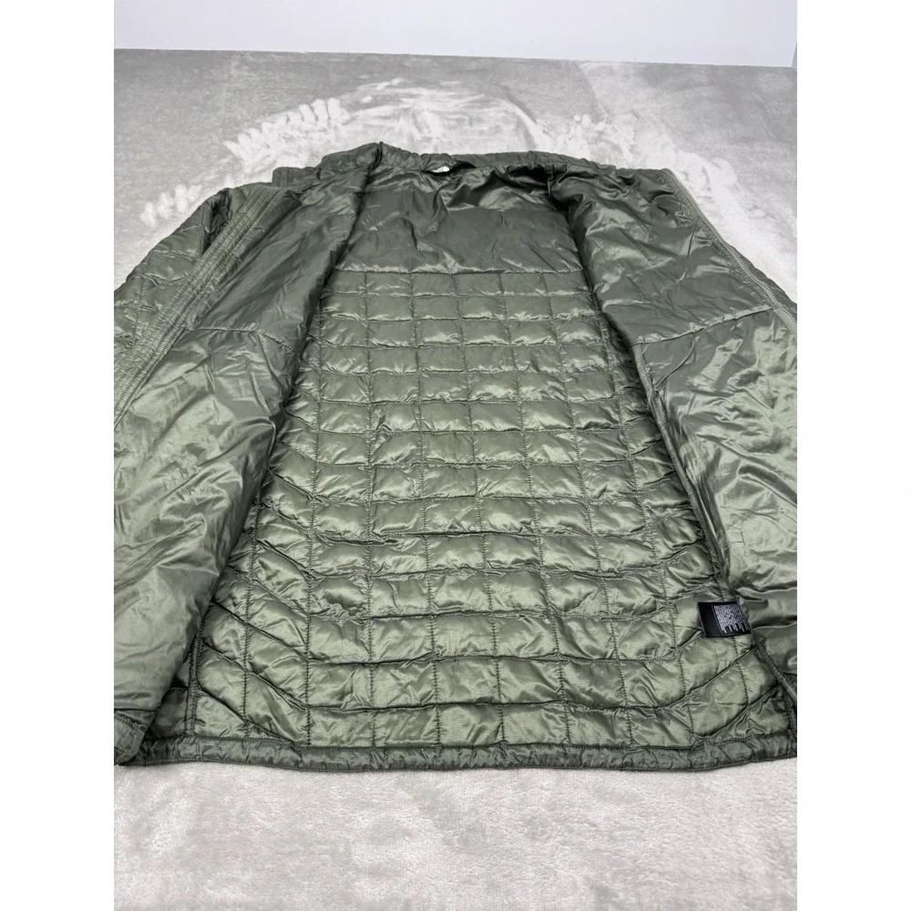 North Face Jacket Mens Large Olive Green Thermoball Eco Quilted Puffer Zip Trail